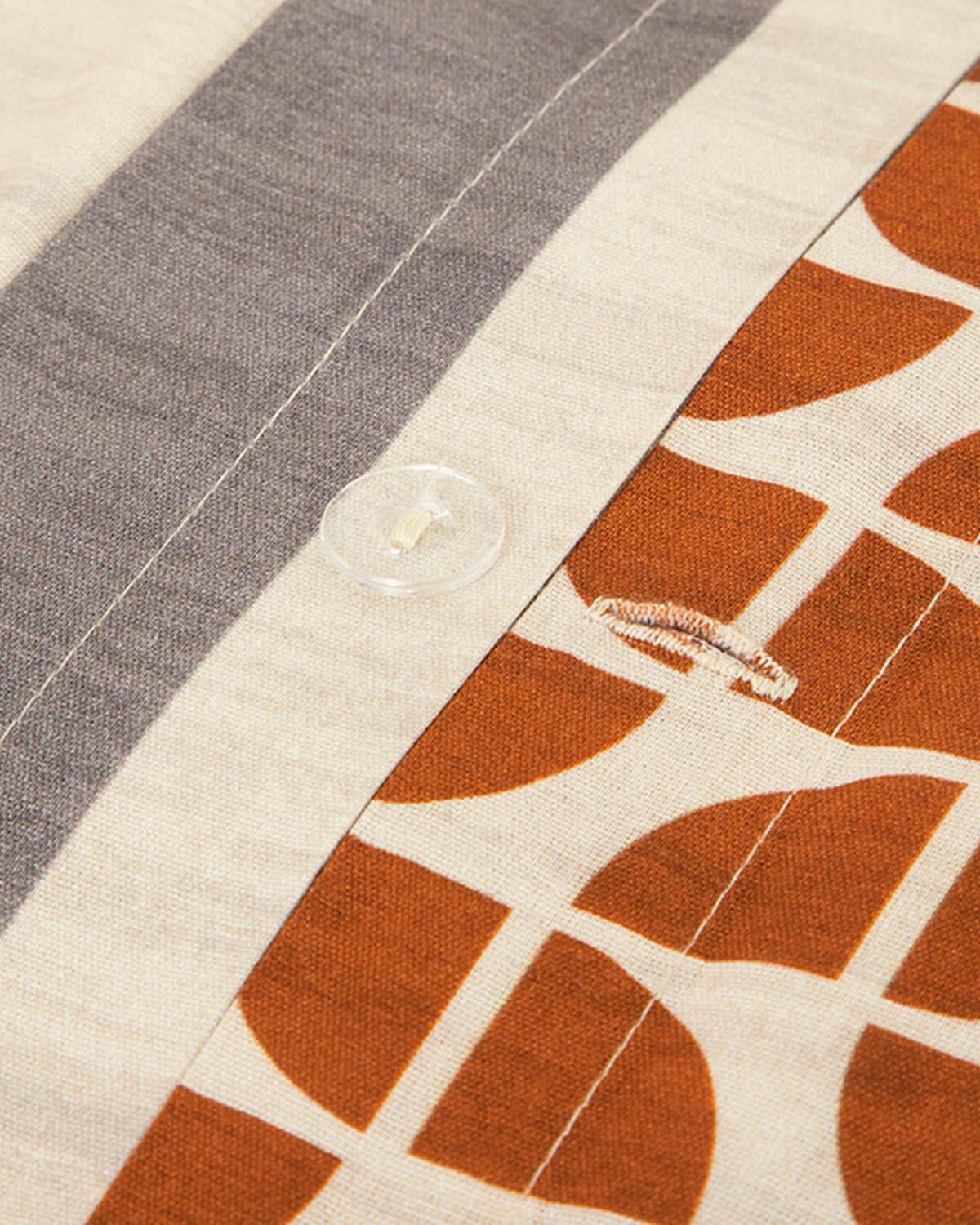 Dynamic Square Dijital Baskılı Soft Cotton Çift Kişilik Nevresim Seti Bej – Terracotta