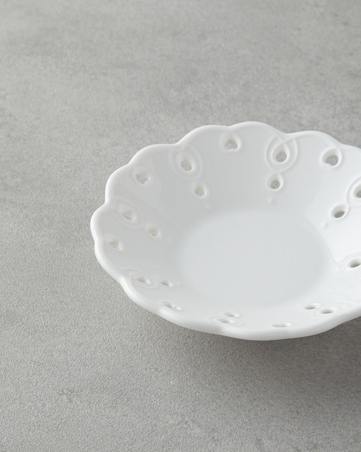 Elodie Porselen Çay Tabağı 12 cm Beyaz