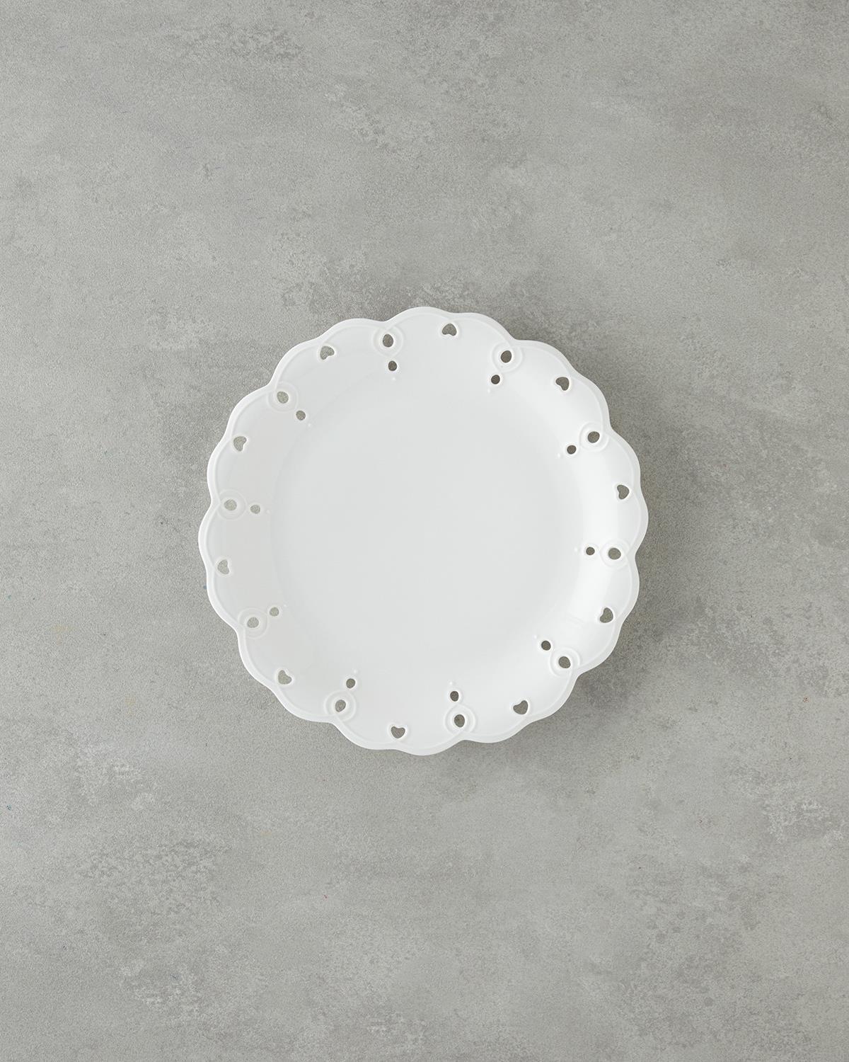 Elodie Porselen Servis Tabağı 25,5 cm Beyaz