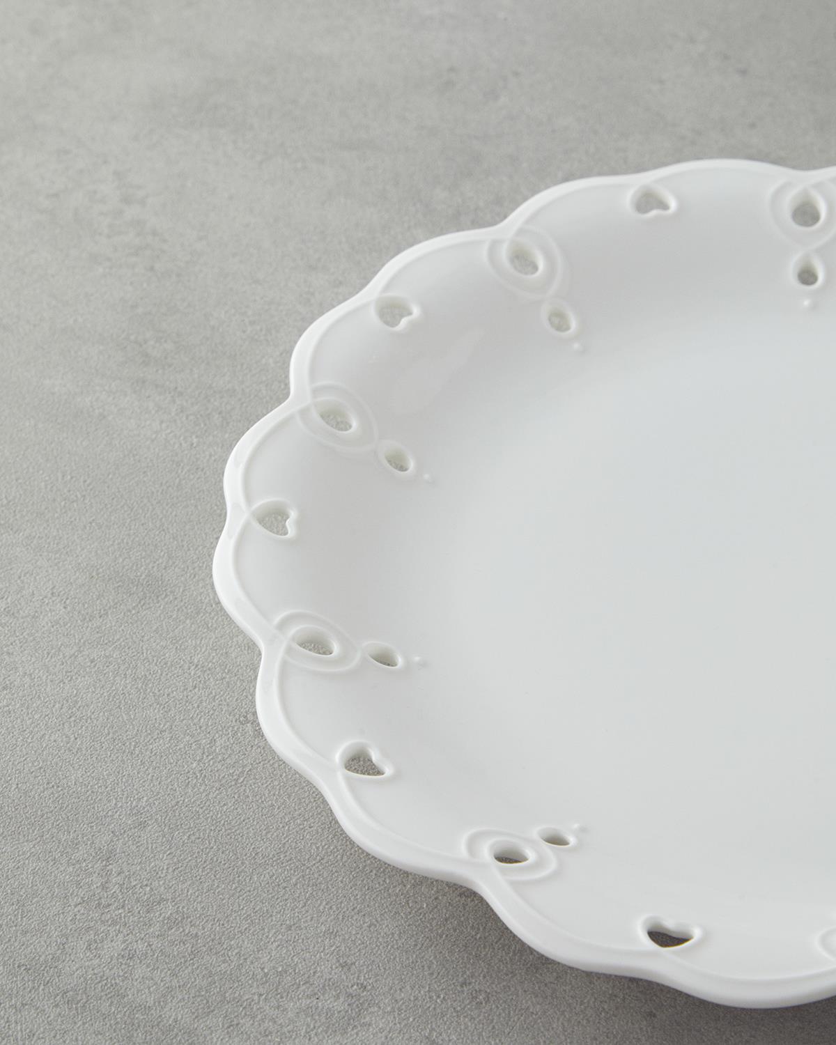 Elodie Porselen Servis Tabağı 25,5 cm Beyaz