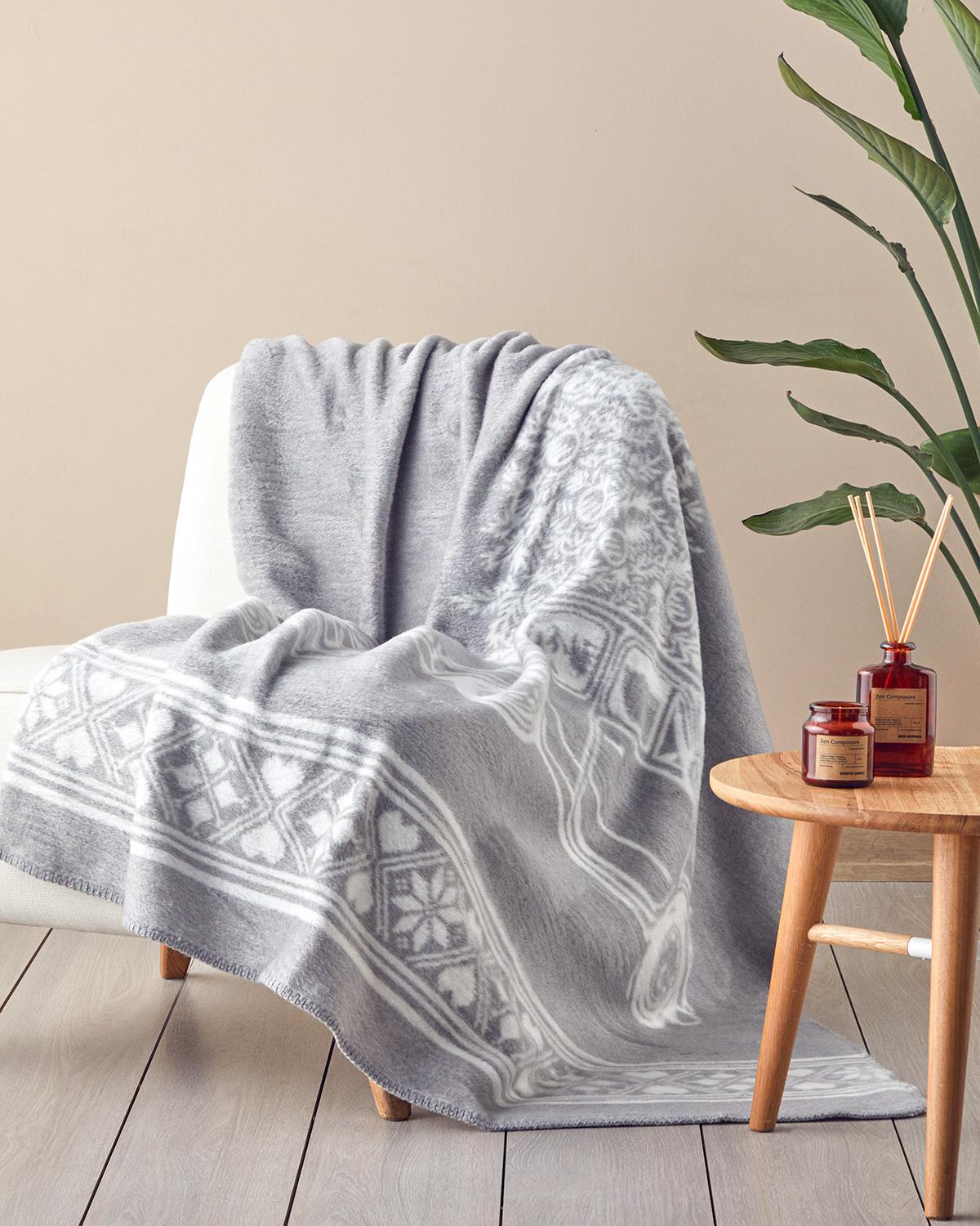 Embrace of love Akrilik Tv Battaniye 130x170 cm Gri