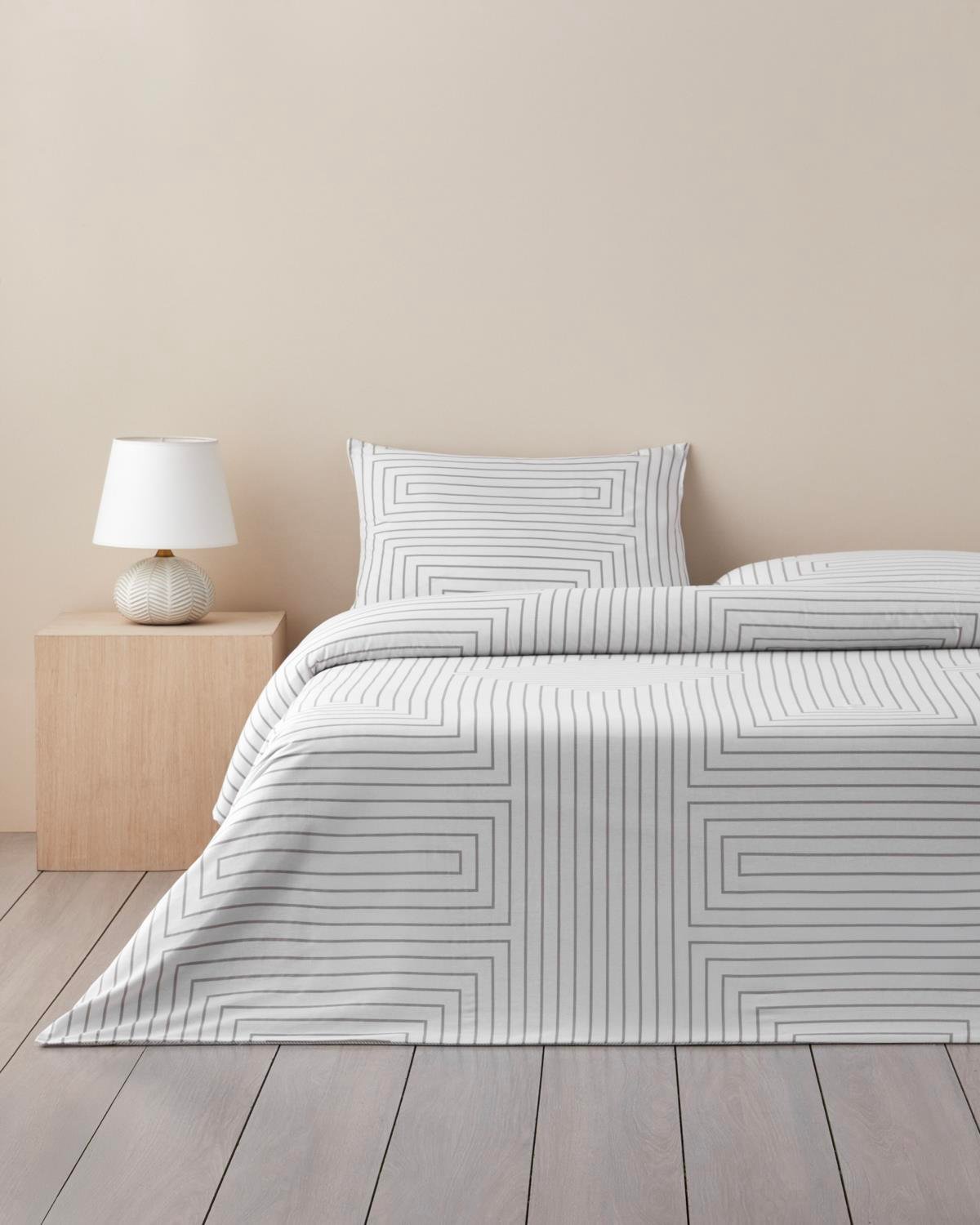 Pamuklu Çift Kişilik Nevresim Seti 200x220 cm Taş Rengi