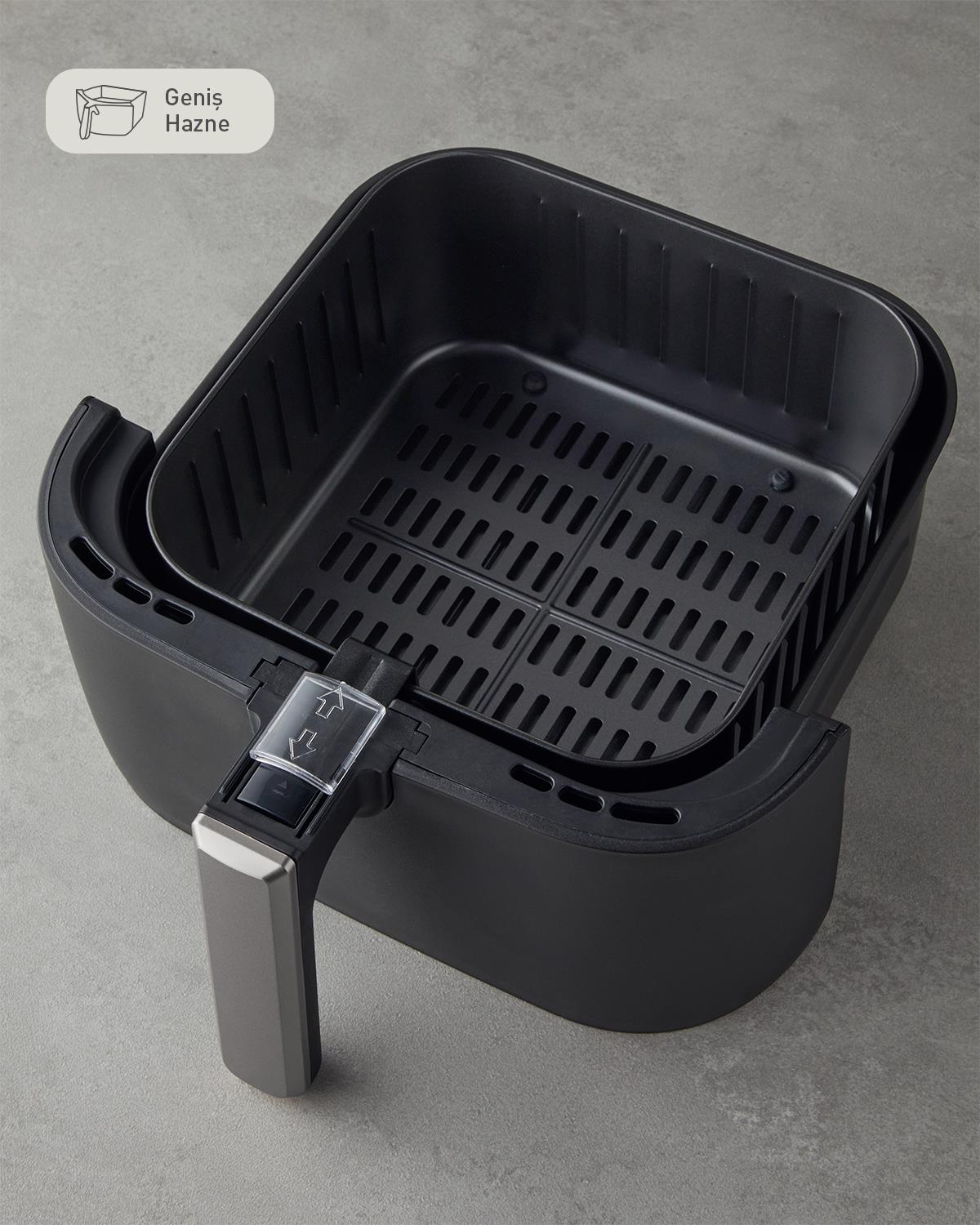 English Home AIF 2001 Dijital Çıkarılabilir Sepetli Air Fryer XL Siyah-Krom