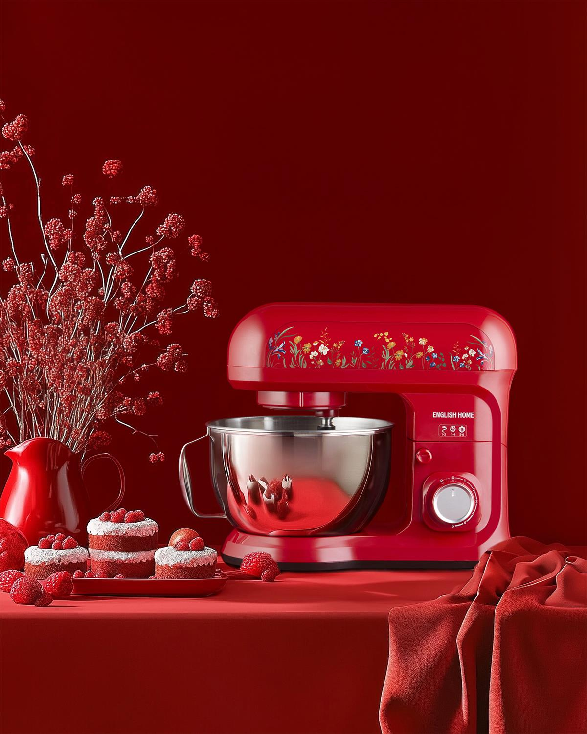 English Home SMR 3001 Hammurix Hamur Yoğurma Makinesi 5,5 L Kırmızı