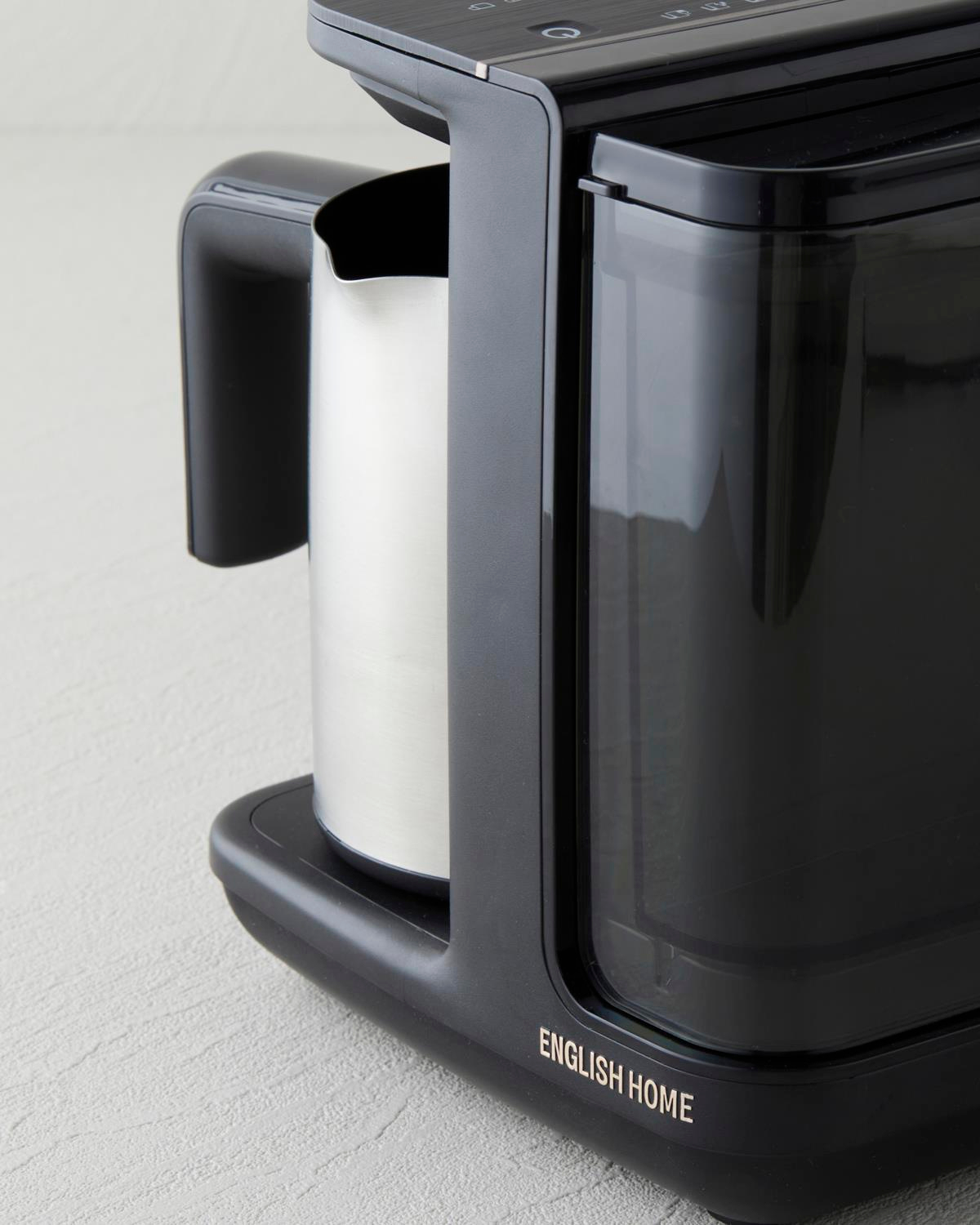 English Home TKM 6020 Su Hazneli Çift Hazneli Türk Kahvesi Makinesi Siyah-Krom