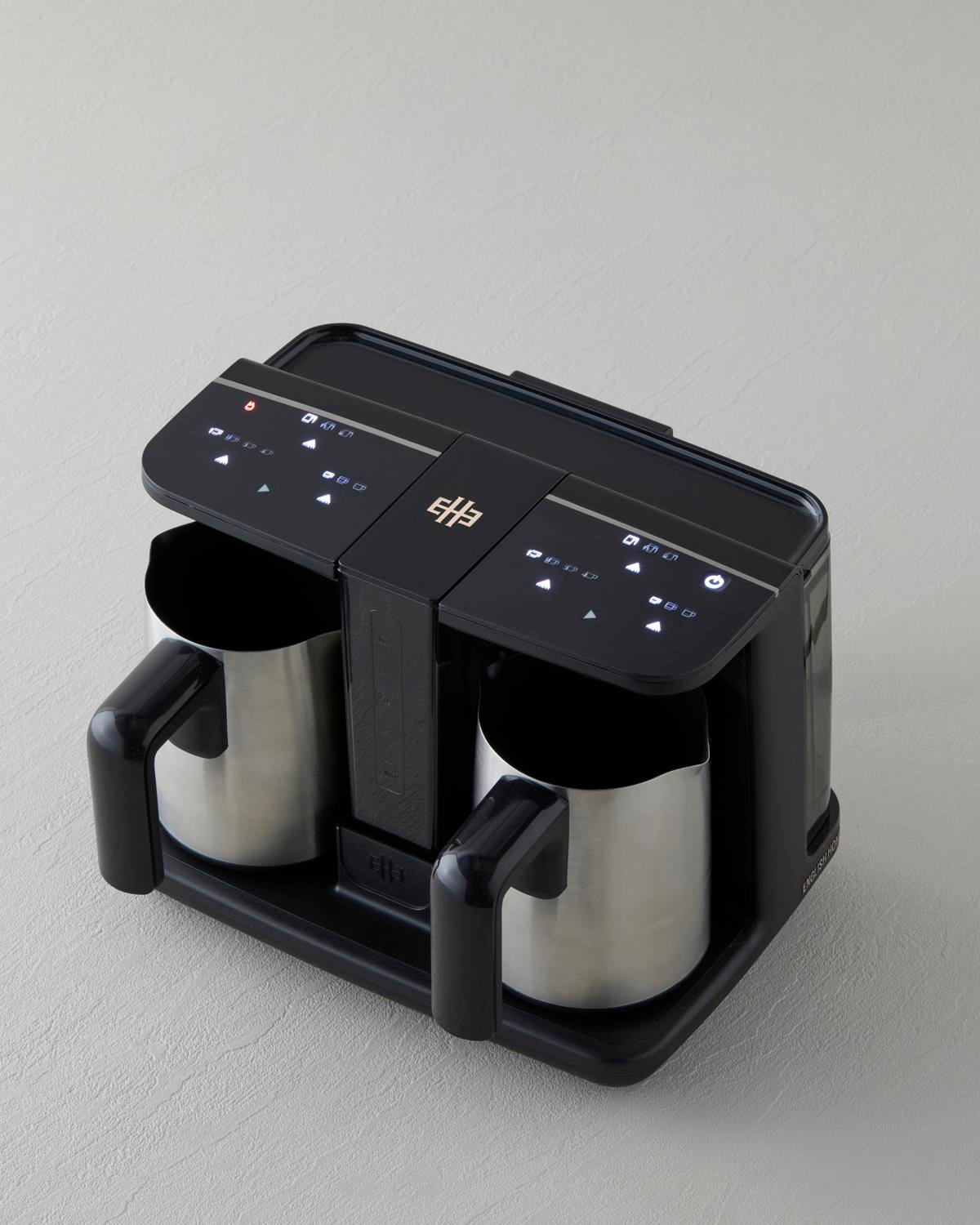 English Home TKM 6020 Su Hazneli Çift Hazneli Türk Kahvesi Makinesi Siyah-Krom