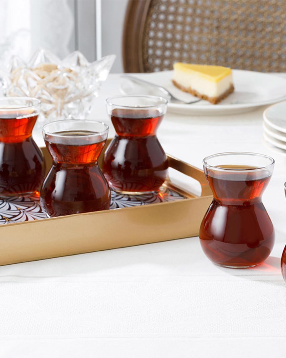 Etnik 6'lı Cam Çay Bardağı