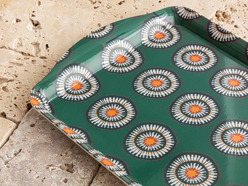 Exotic Circle Melamin Tepsi Yeşil