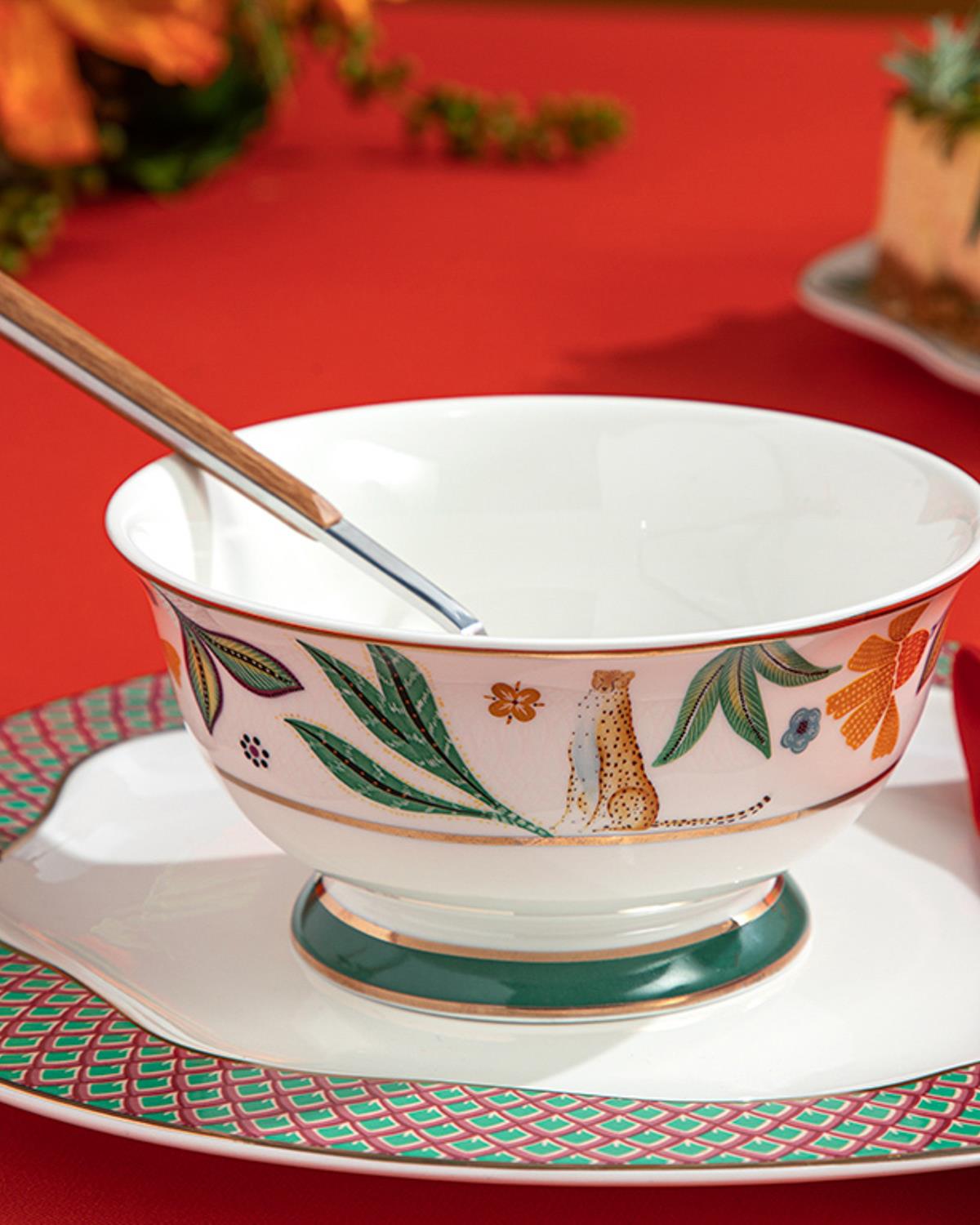 Exotic Forest New Bone China Kase 14 cm Yeşil