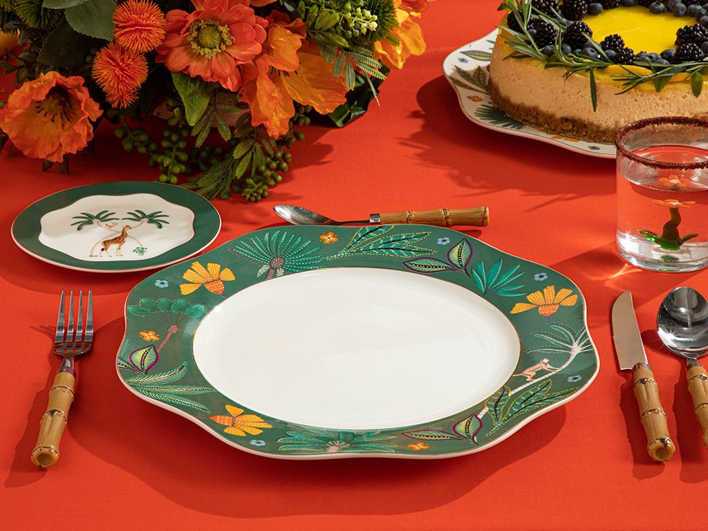 Exotic Leaves New Bone China Supla Yeşil