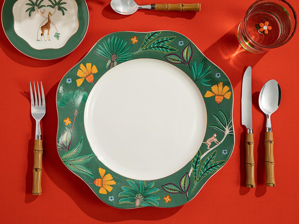 Exotic Leaves New Bone China Supla Yeşil