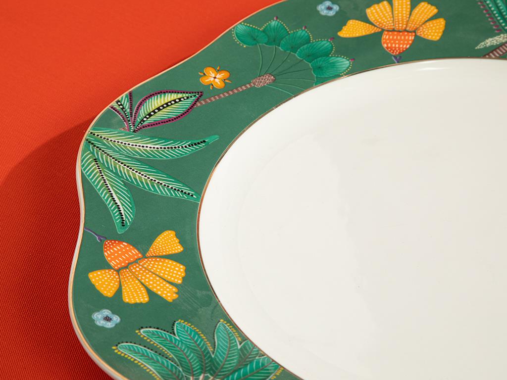 Exotic Leaves New Bone China Supla Yeşil