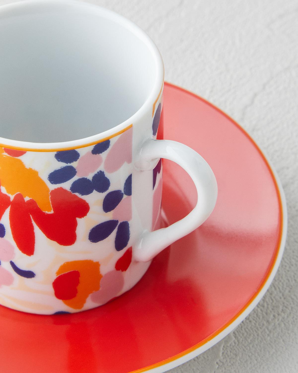 Fabele Porselen 4 Parça 2 Kişilik Kahve Fincan Takımı 80 ml Renkli