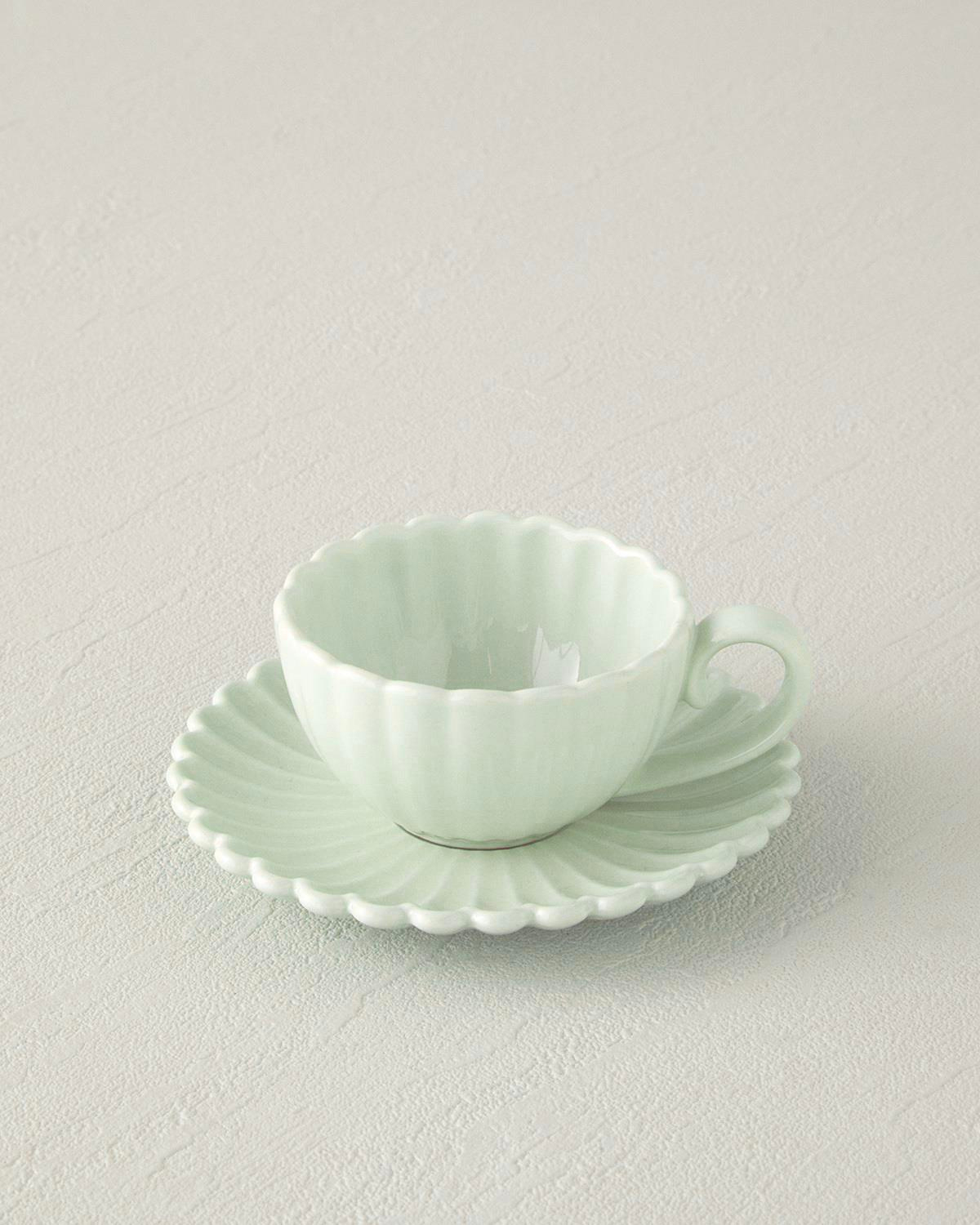 Fiore New Bone China Kahve Fincan Takımı Mint