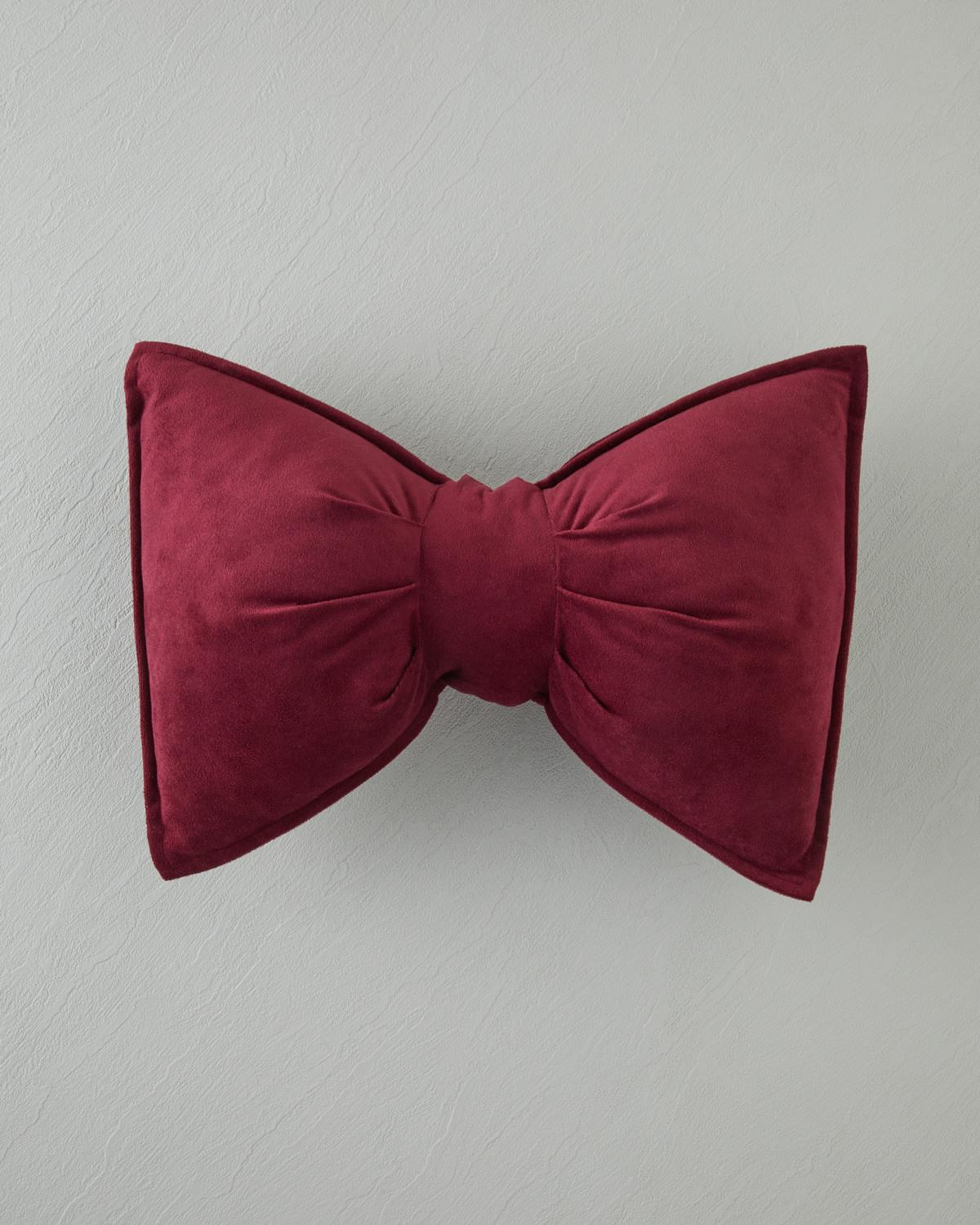 Fiyonklu Dekoratif Kırlent Bordo