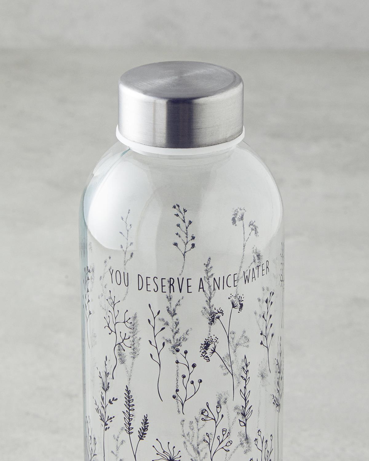Floral Cam Şişe 750 ml Şeffaf