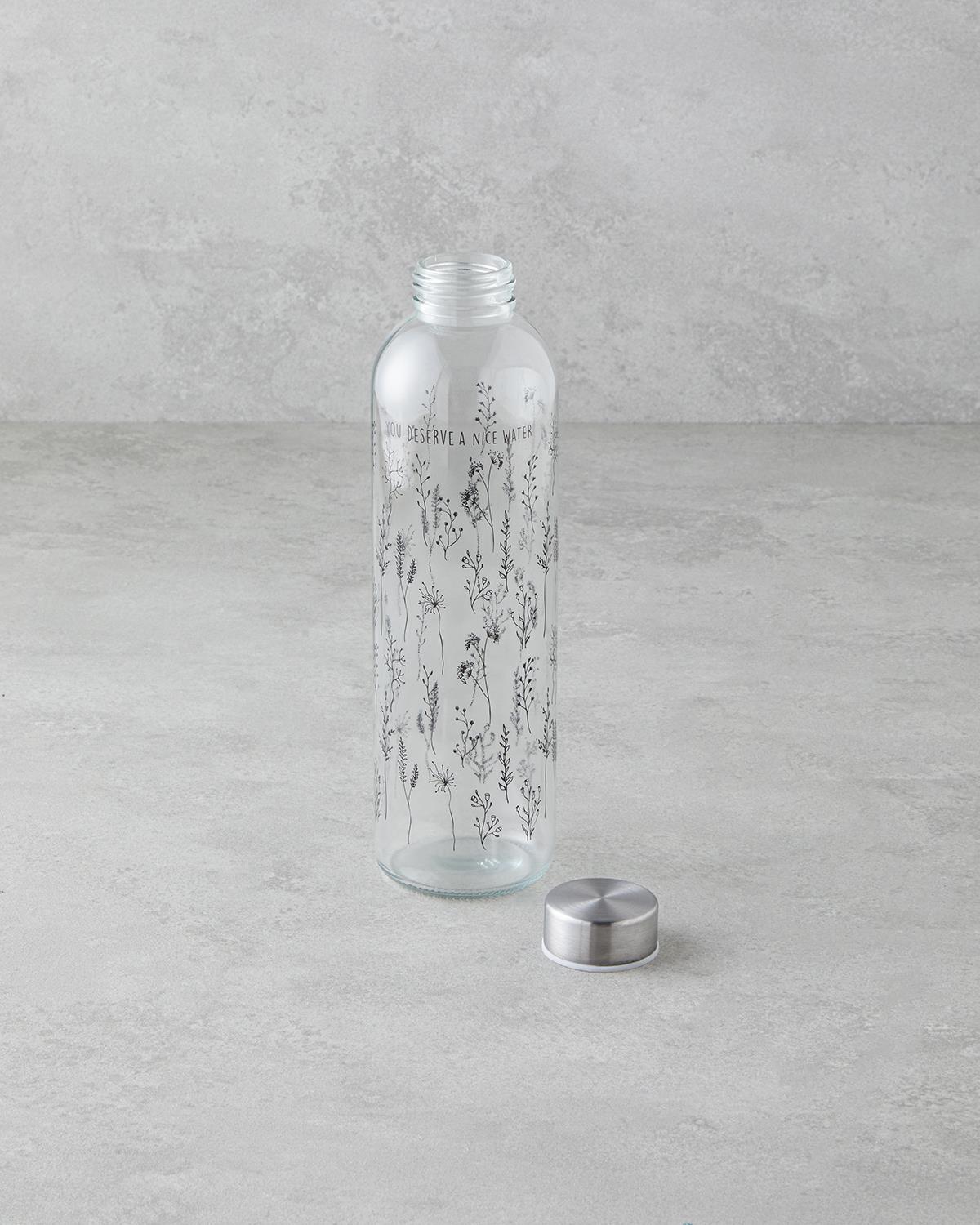 Floral Cam Şişe 750 ml Şeffaf