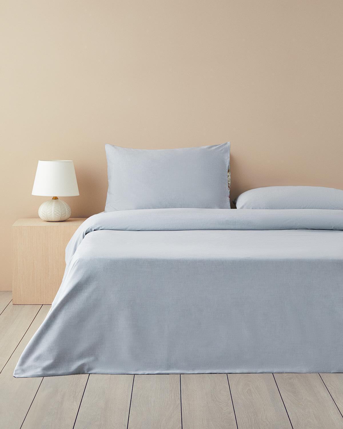 Floral Happiness Dijital Baskılı Soft Cotton Çift Kişilik Nevresim Takımı 200x220 cm Pembe - Mavi