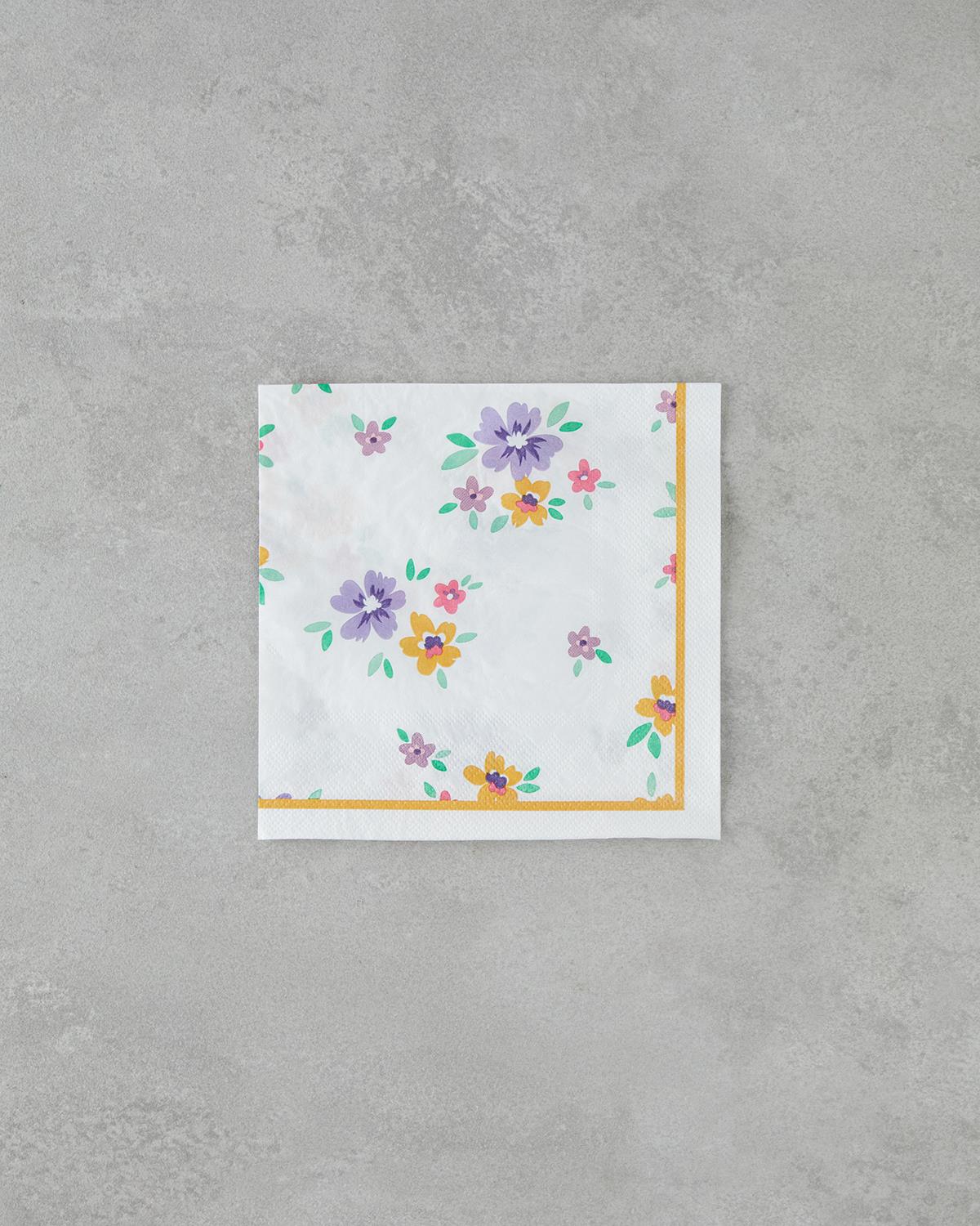 Floral Kağıt 20'li Kağıt Peçete 33x33 cm Beyaz