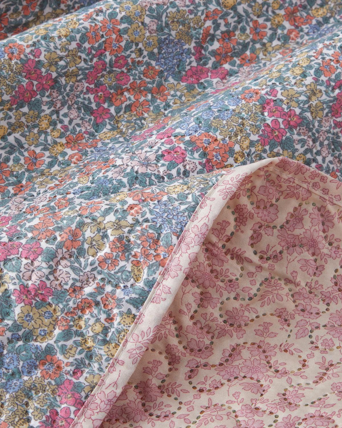 Floral Serenade King Size Çok Amaçlı Örtü 240x220 cm Mavi