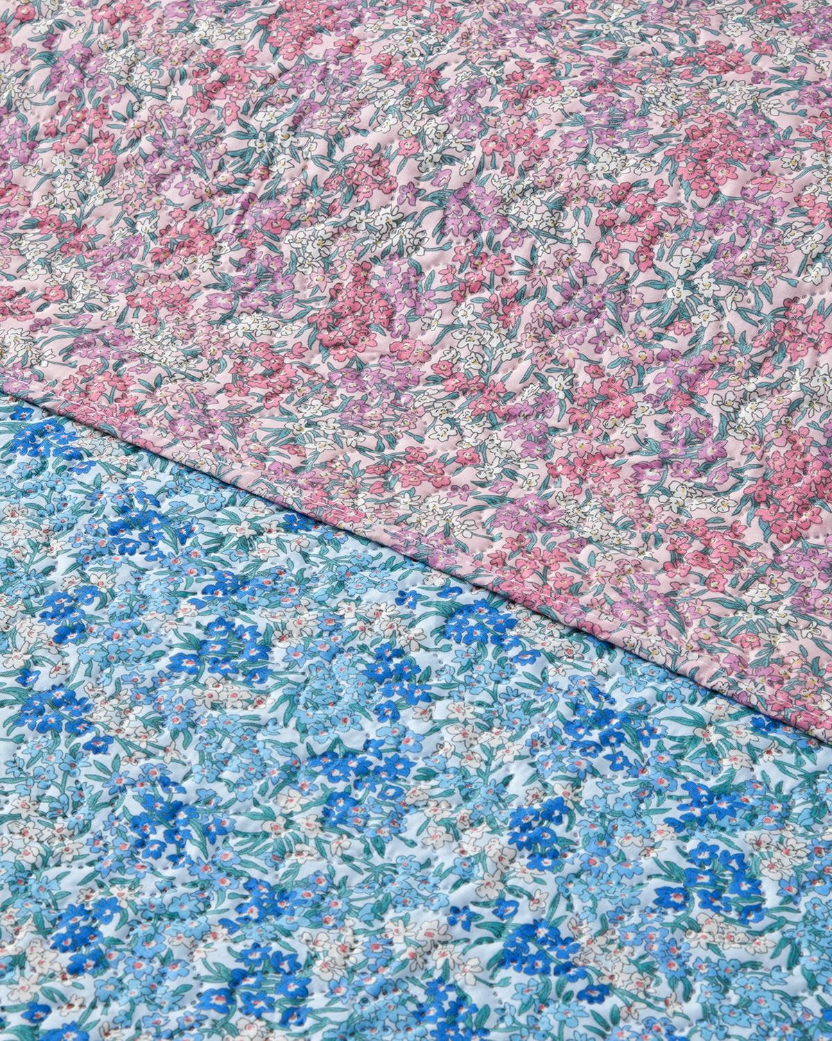 Floral Twilight Çift Kişilik Çok Amaçlı Örtü 200x220 cm Mavi