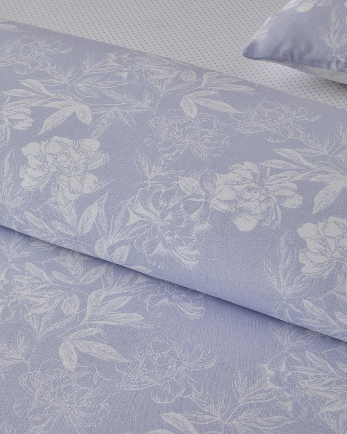 Floral Vine Kolay Ütülenir Çift Kişilik Nevresim Takımı 200x220 cm Lila