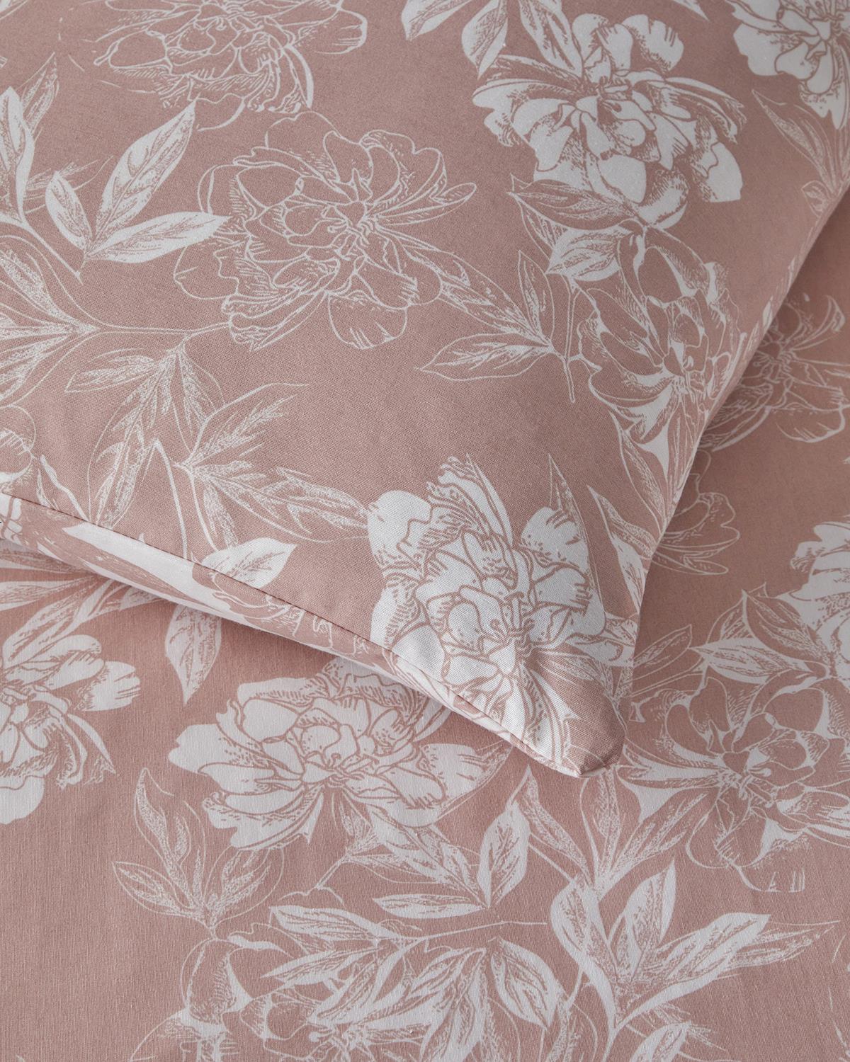 Floral Vine Kolay Ütülenir Çift Kişilik Nevresim Takımı 200x220 cm Pembe