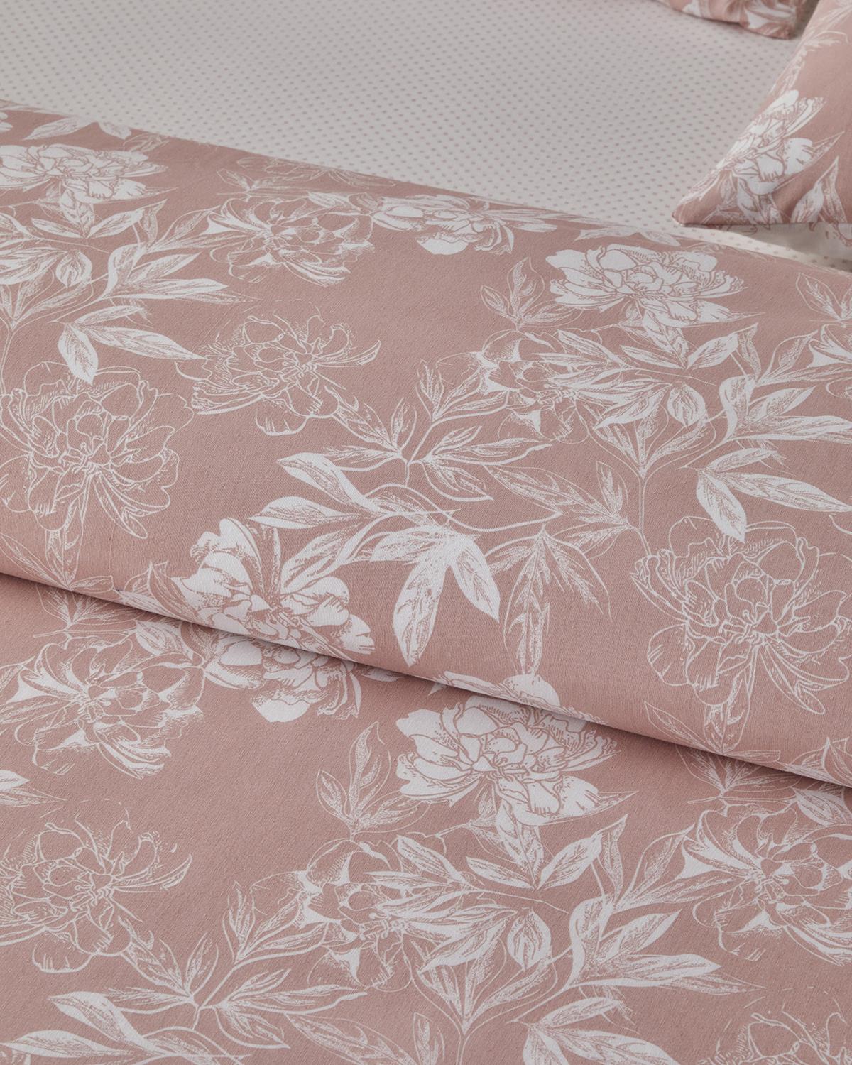 Floral Vine Kolay Ütülenir Çift Kişilik Nevresim Takımı 200x220 cm Pembe