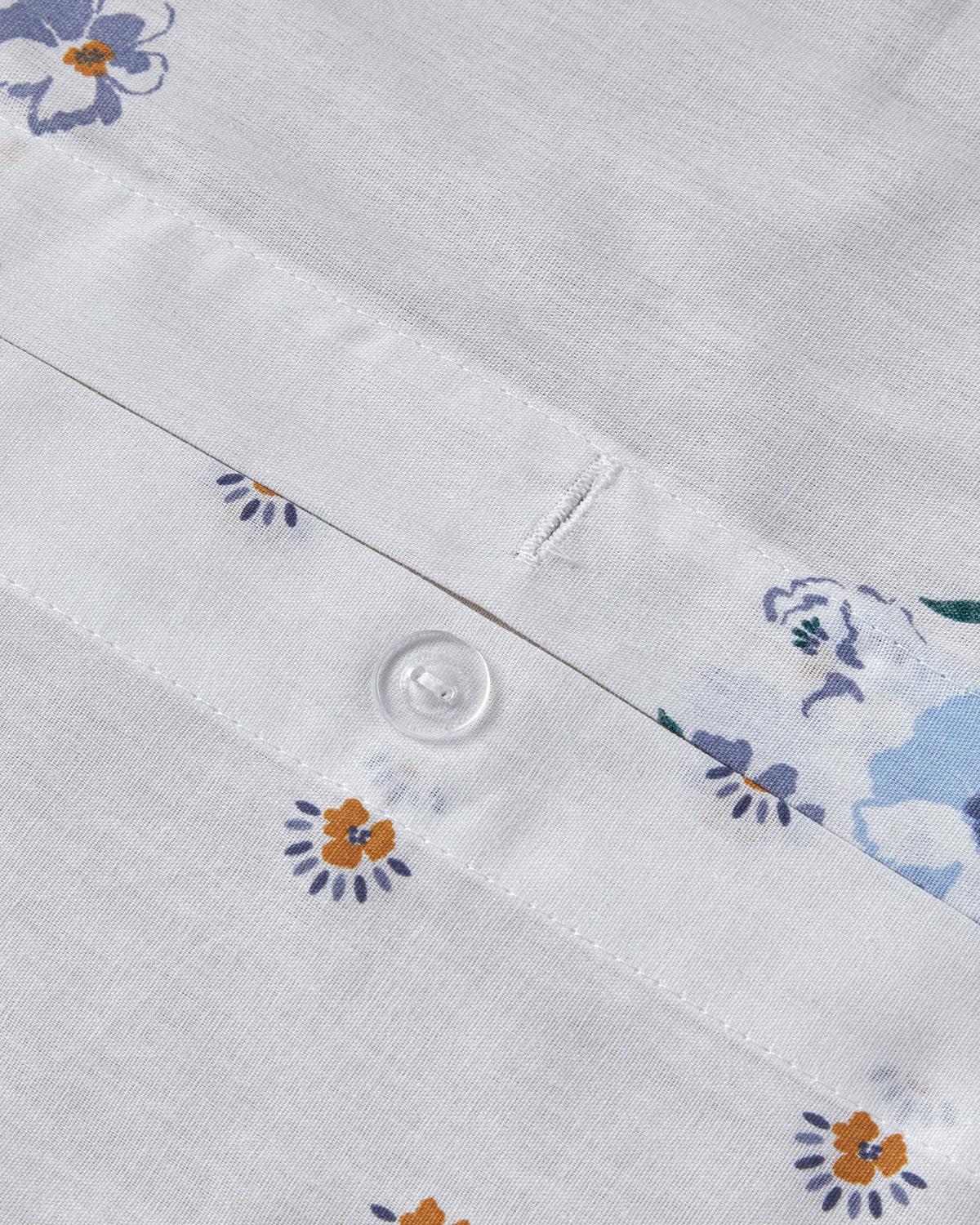 Floret Line Pamuk Çift Kişilik Nevresim Takımı 200x220 cm Mavi