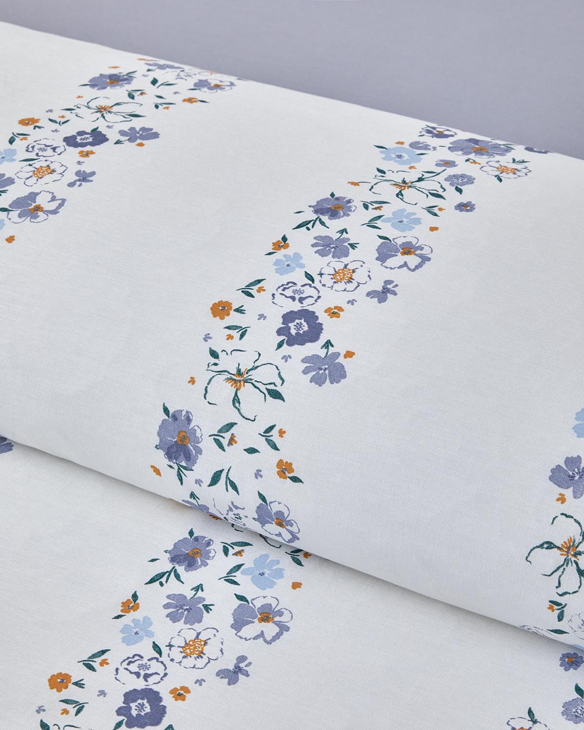 Floret Line Pamuk Çift Kişilik Nevresim Takımı 200x220 cm Mavi