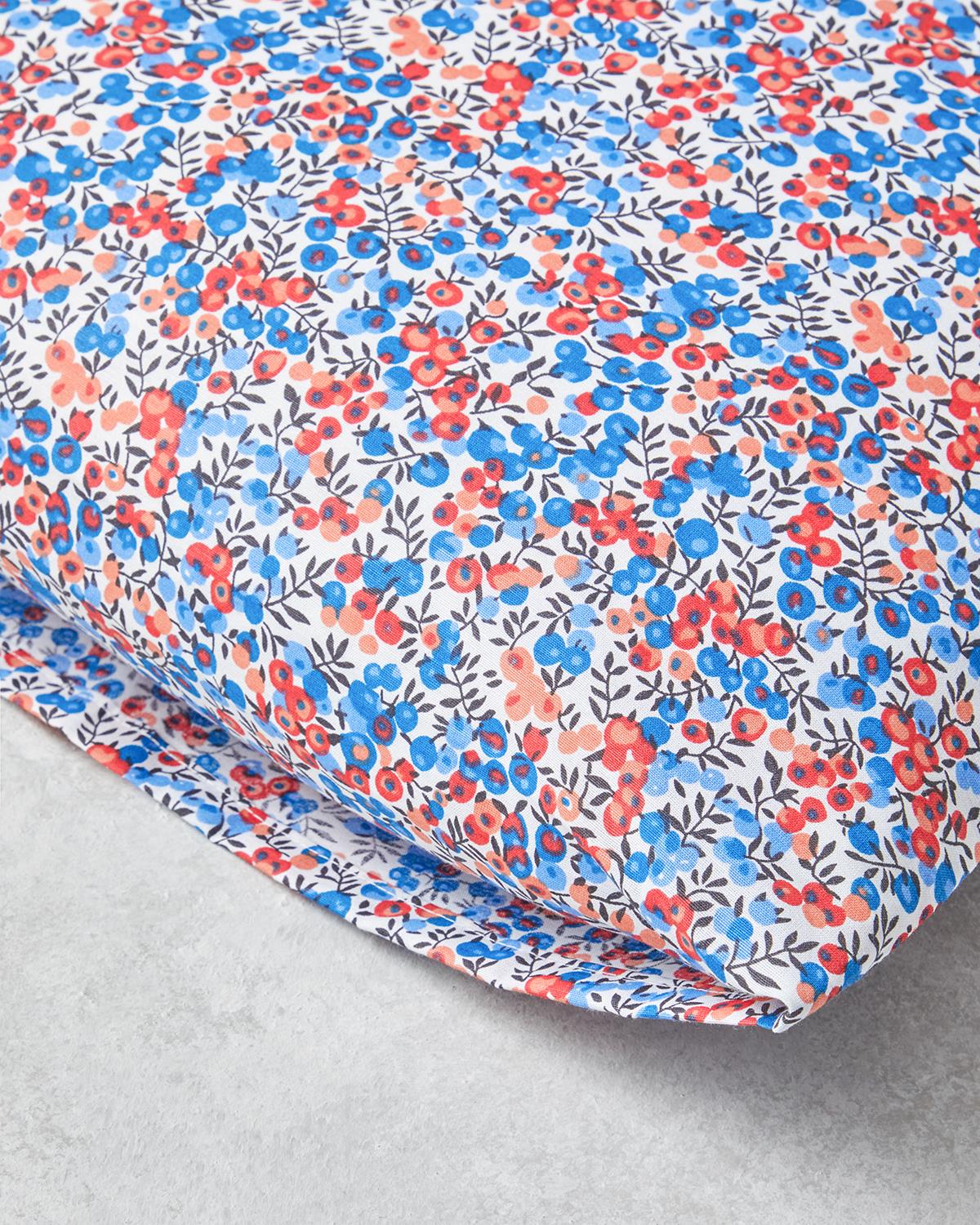 Flower Blast Kolay Ütülenir 2'li Yastık Kılıfı 50x70 cm Kırmızı - Mavi