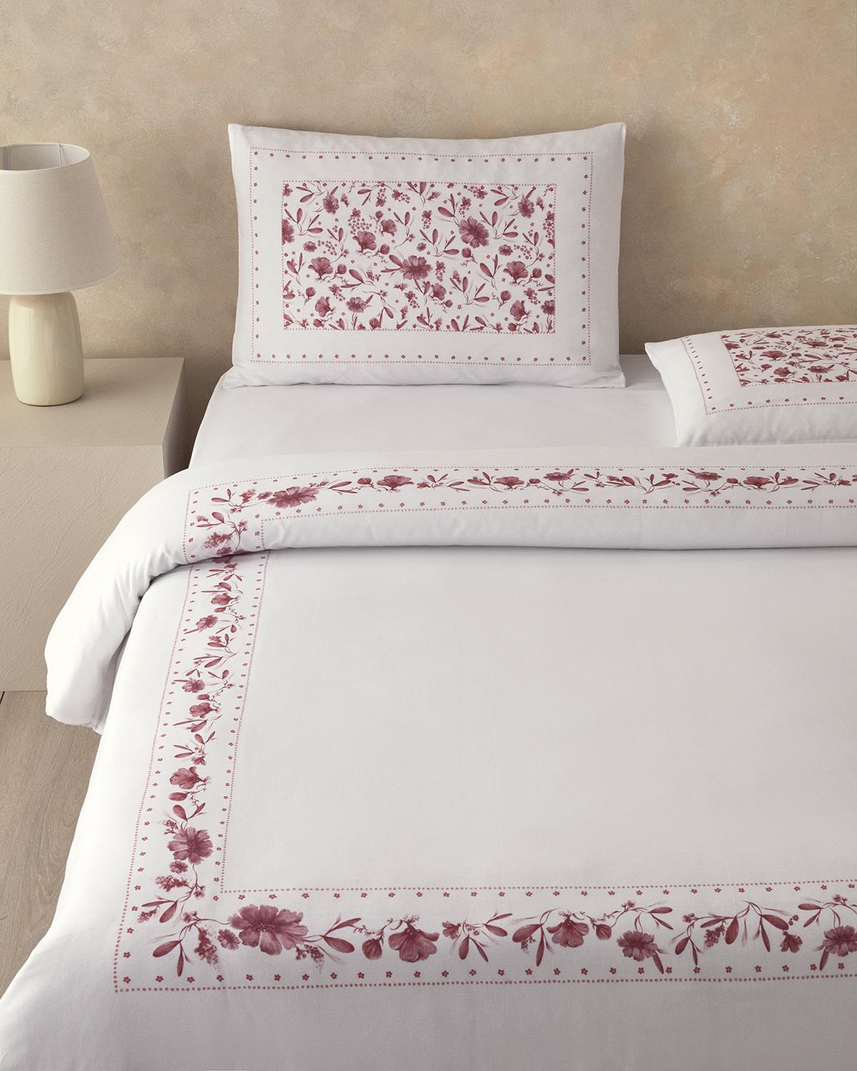 Flower Chain Dijital Baskılı Soft Cotton Tek Kişilik Nevresim Takımı Gül Kurusu