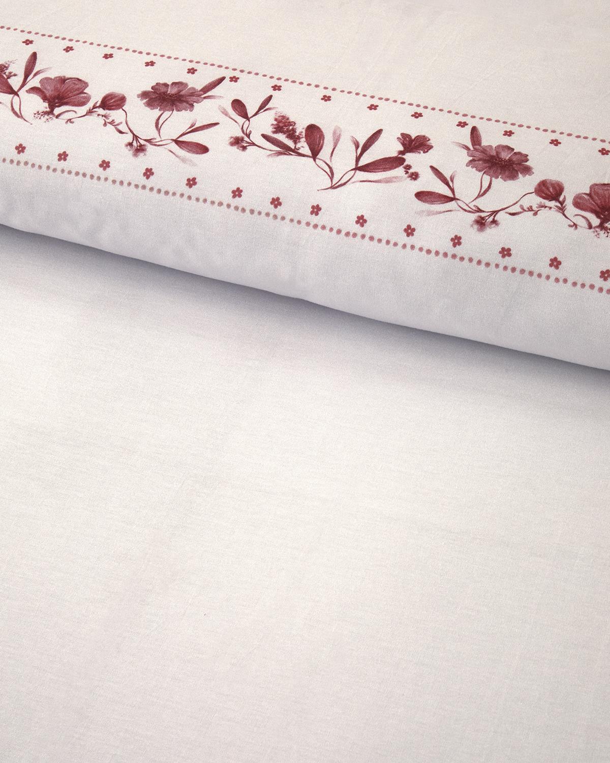Flower Chain Dijital Baskılı Soft Cotton Tek Kişilik Nevresim Takımı Gül Kurusu
