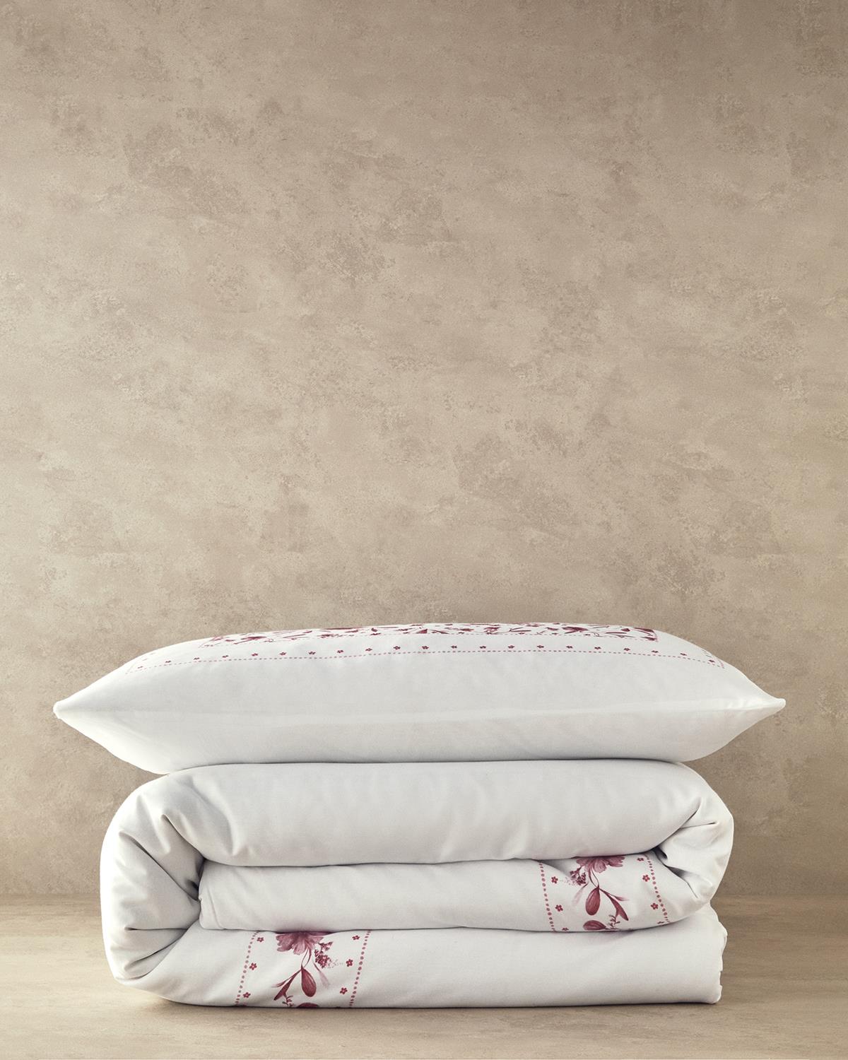 Flower Chain Dijital Baskılı Soft Cotton Tek Kişilik Nevresim Takımı Gül Kurusu