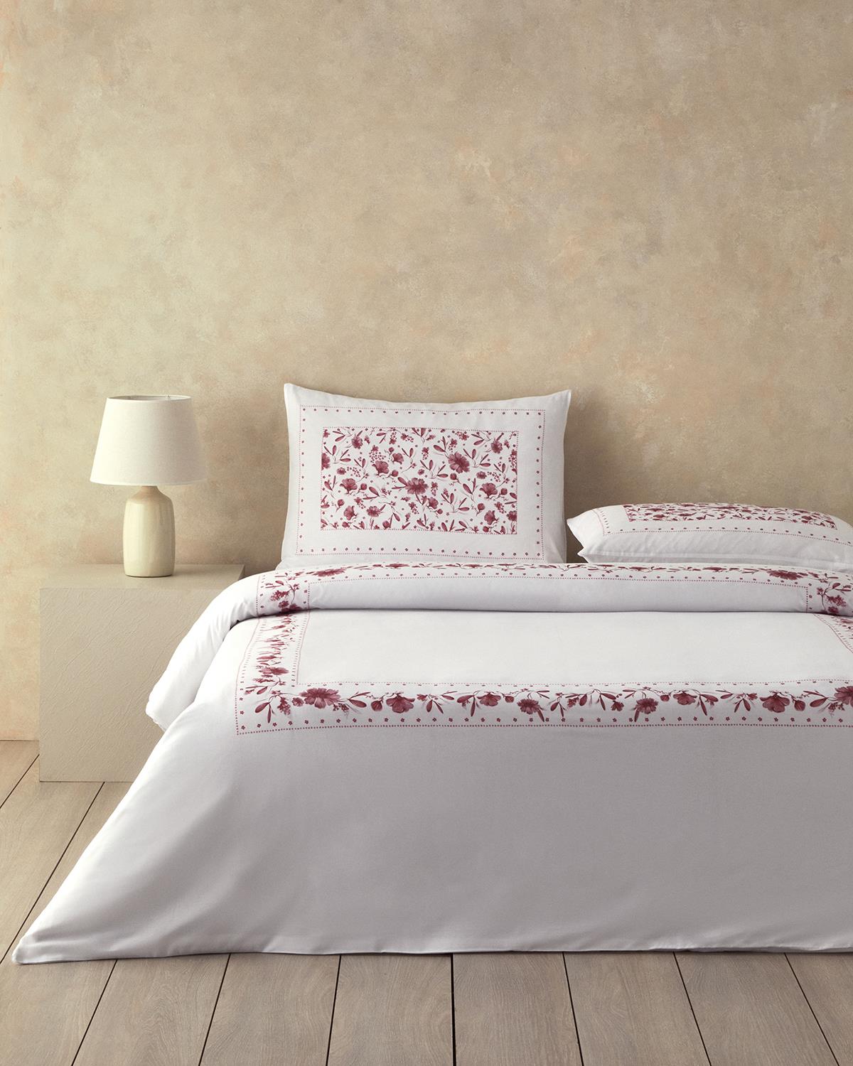 Flower Chain Dijital Baskılı Soft Cotton Tek Kişilik Nevresim Takımı Gül Kurusu