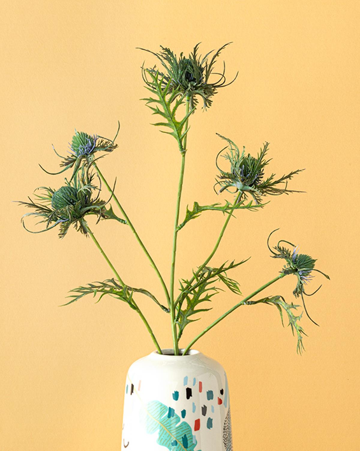 Flower Tek Dal Yapay Çiçek Mavi