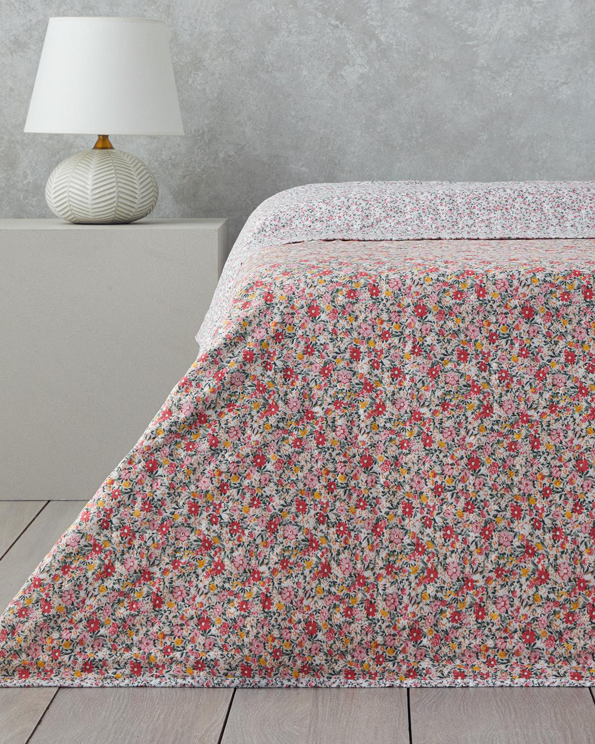 Flowers Melody Tek Kişilik Çok Amaçlı Örtü Pembe