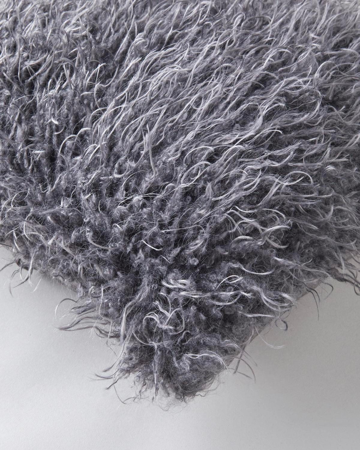 Fluffy Kırlent Kılıfı 45x45 cm Gri