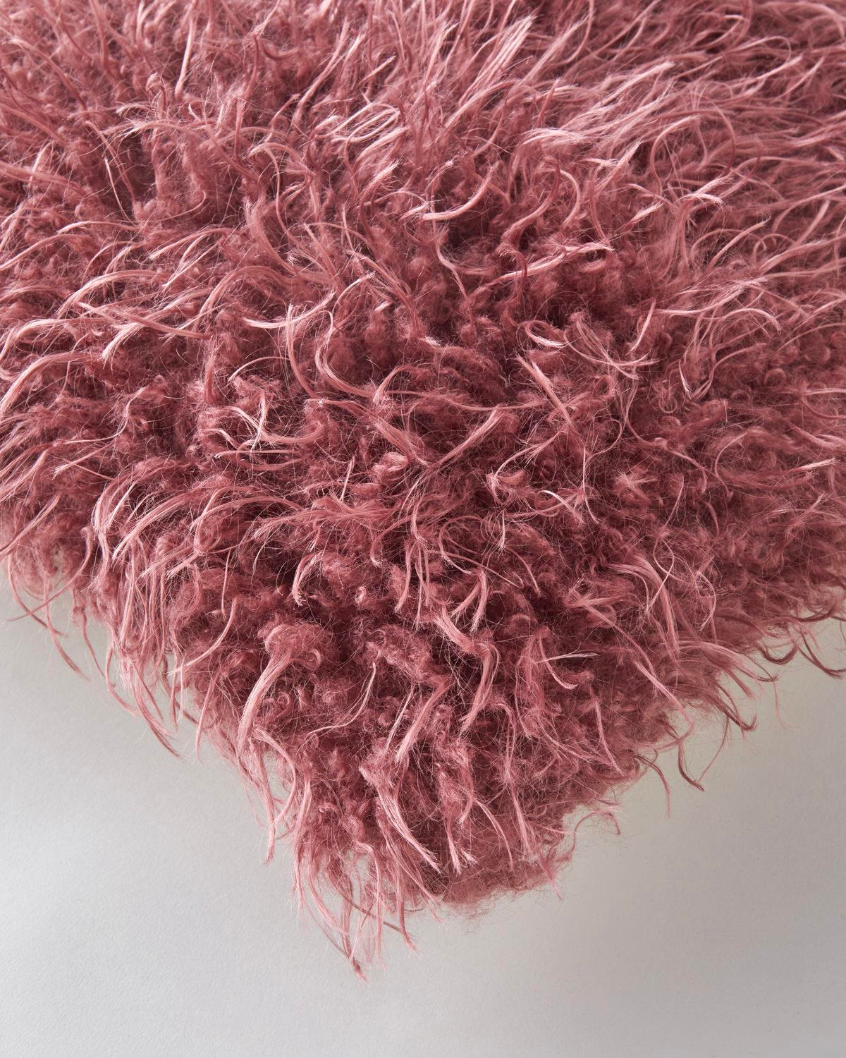 Fluffy Kırlent Kılıfı 45x45 cm Vişne