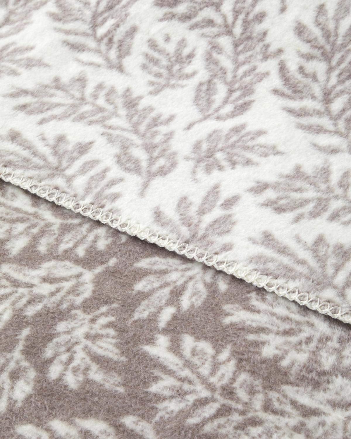 Foliage Pamuk Akrilik Tek Kişilik Battaniye 150x200 cm Çakıl Taşı