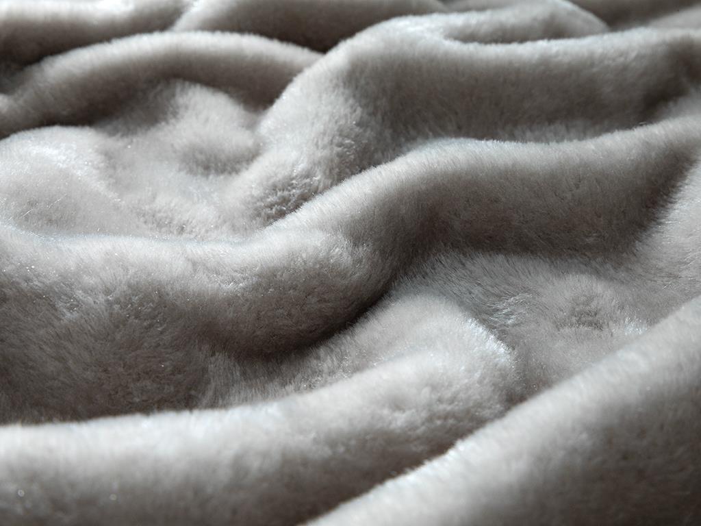Furry Super Soft Tek Kişilik Battaniye Açık Gri