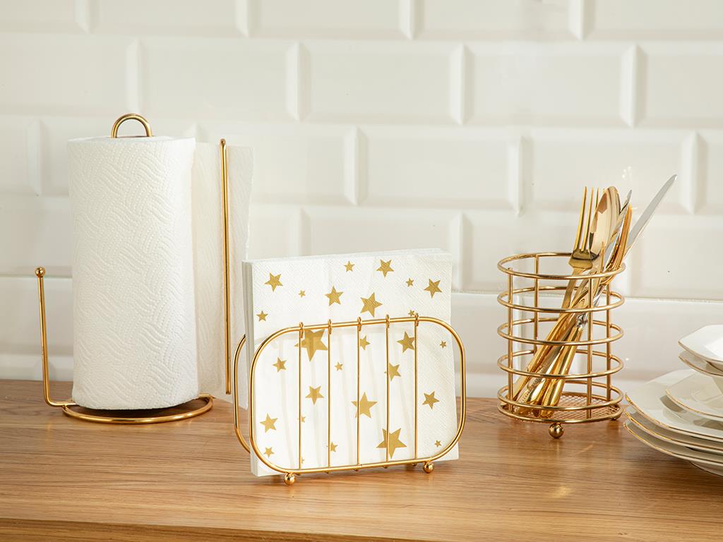Galio Metal 3'lü Düzenleyici Set 17x11-25-12x10 cm Gold