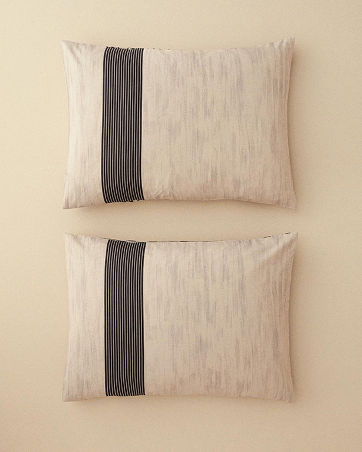 Geodesic Dijital Baskılı Soft Cotton 2'li Yastık Kılıfı Antrasit - Yeşil