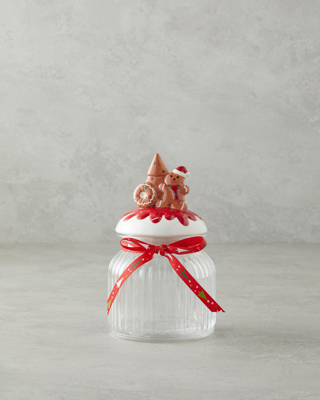 Ginger Man Cam Kavanoz 950 ml Beyaz - Kırmızı