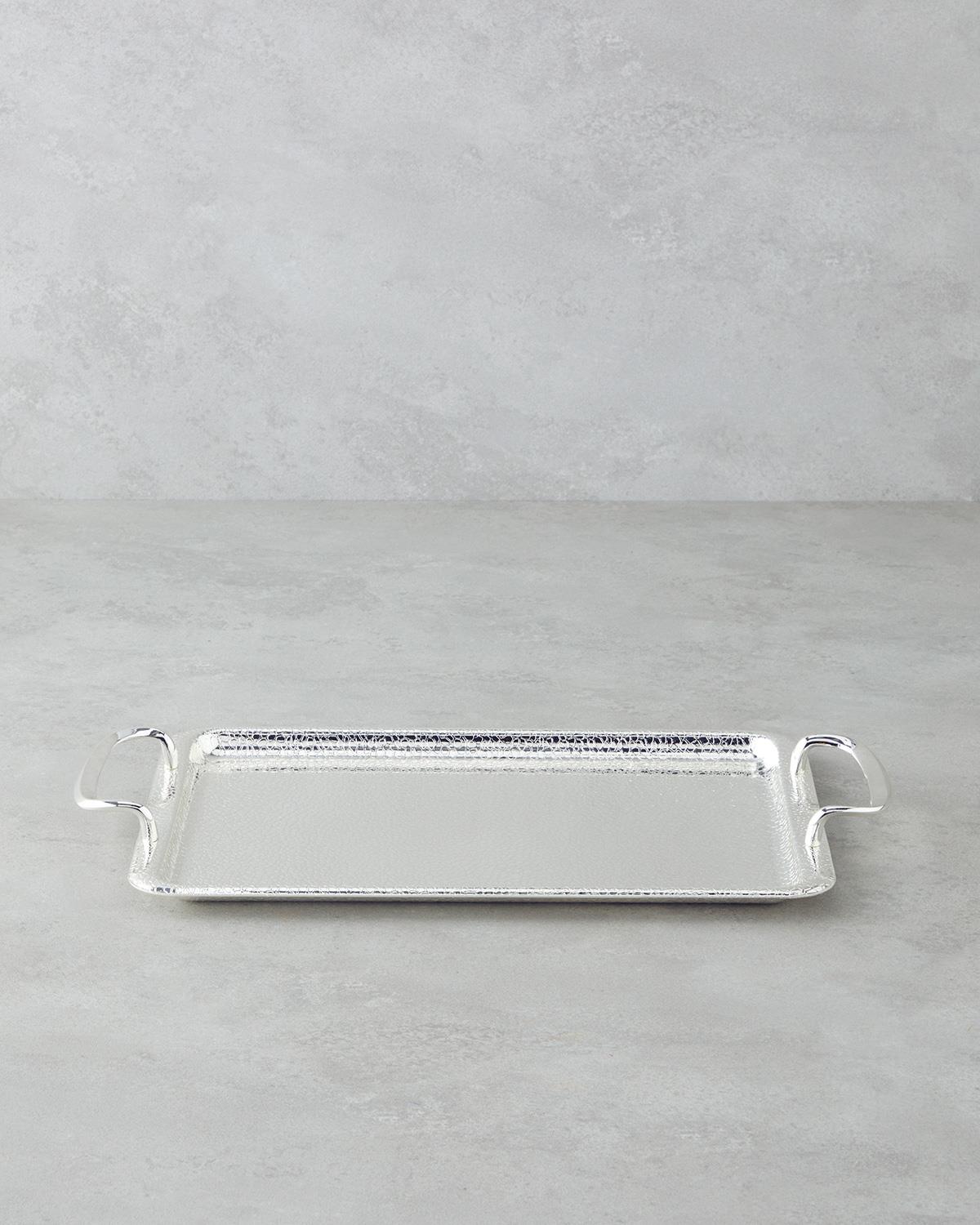 Glamour Metal Tepsi 34,5x22 Cm Silver