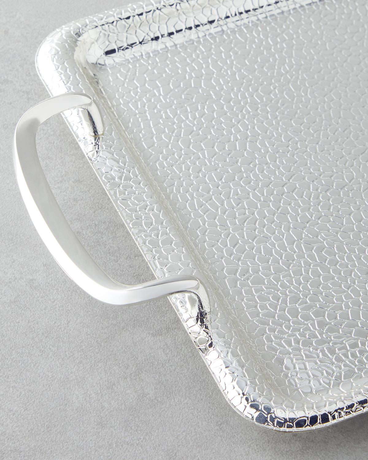 Glamour Metal Tepsi 34,5x22 Cm Silver