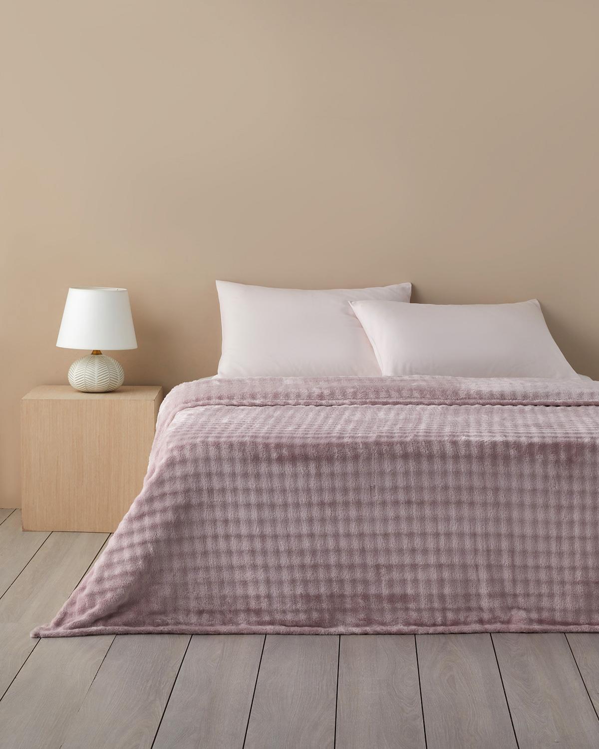 Glance Bubble Supersoft Çift Kişilik Battaniye 200x220 cm Gül Kurusu