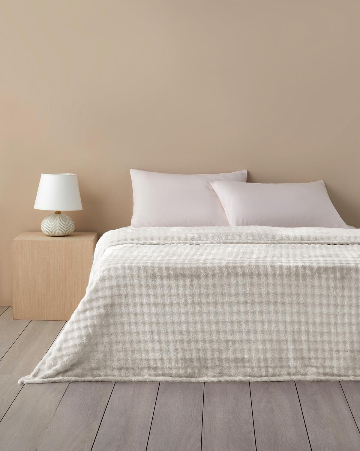 Glance Bubble Supersoft Çift Kişilik Battaniye 200x220 cm Krem