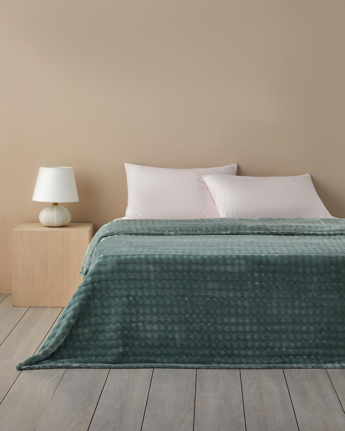 Glance Bubble Supersoft Çift Kişilik Battaniye 200x220 cm Adaçayı Yeşili