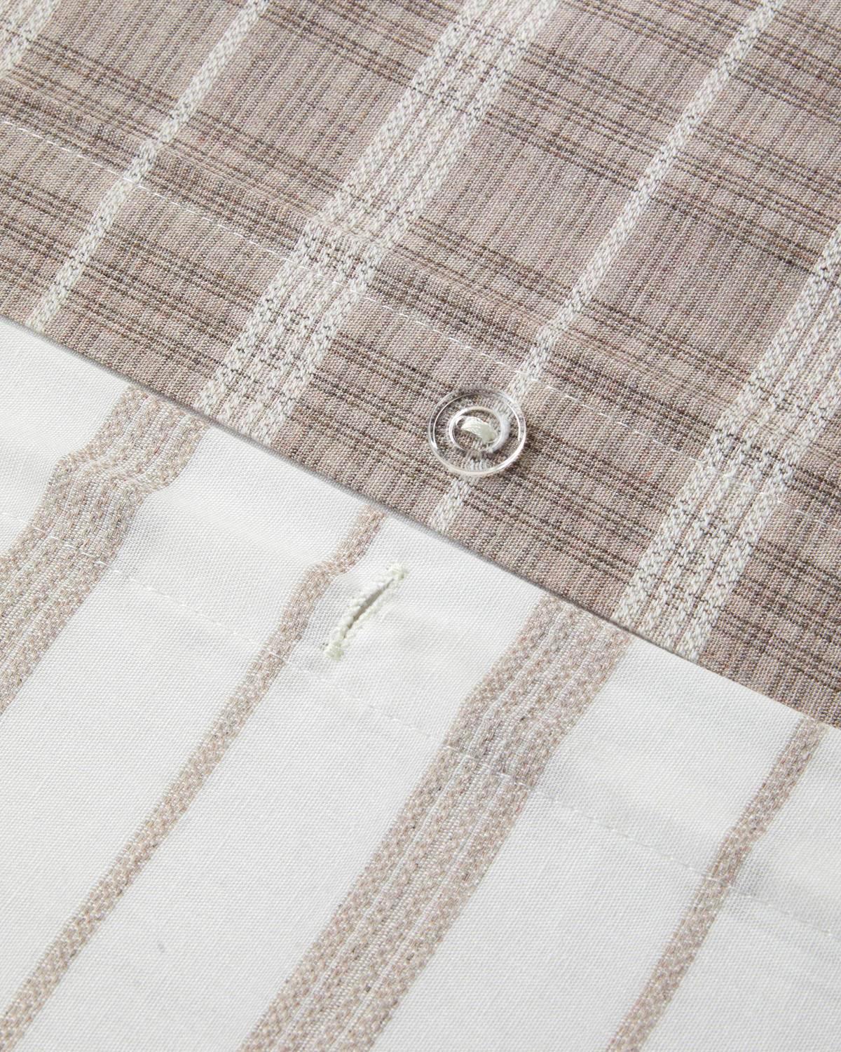 Glen Plaid İpliği Boyalı Tek Kişilik Nevresim Takımı 160x220 cm Koyu Bej